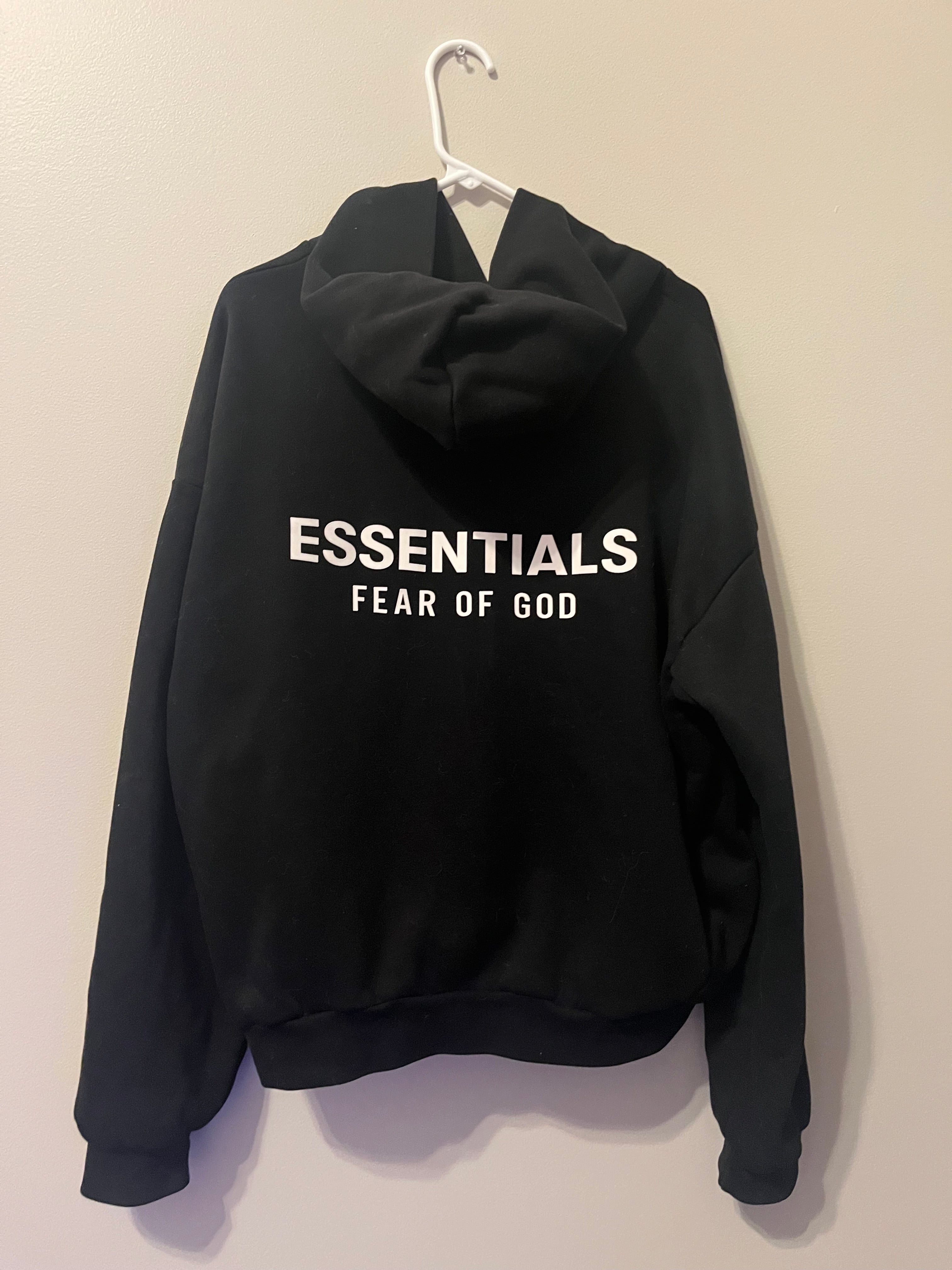 Jet Black ‘Fear of God Essentials’ Fleece Hoodie and Sweatshort Set (FW24)
