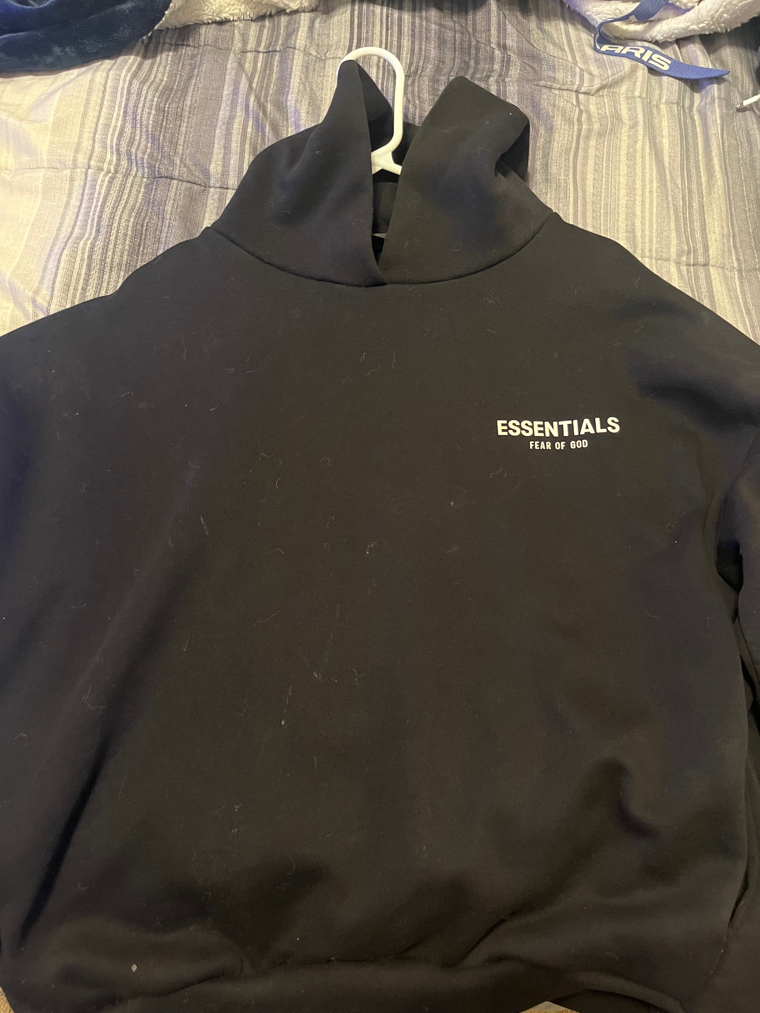 Jet Black ‘Fear of God Essentials’ Fleece Hoodie and Sweatshort Set (FW24)